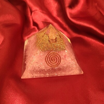 Energized Rose Quartz Pyramid