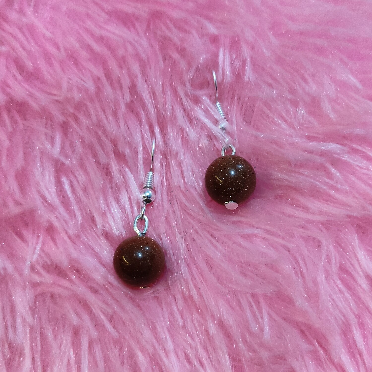 Energized Red Gold Stone Earrings