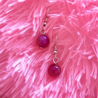 Energized Pink Onyx Earrings