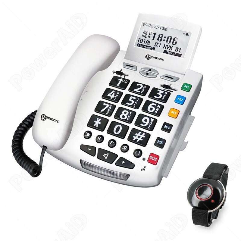 TELEFONO AMPLIFICATO CON PULSANTE DI CHIAMATA SOS A DISTANZA SERENITIES