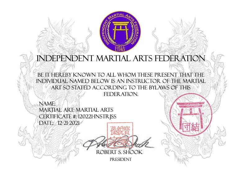 Instructor Certificate