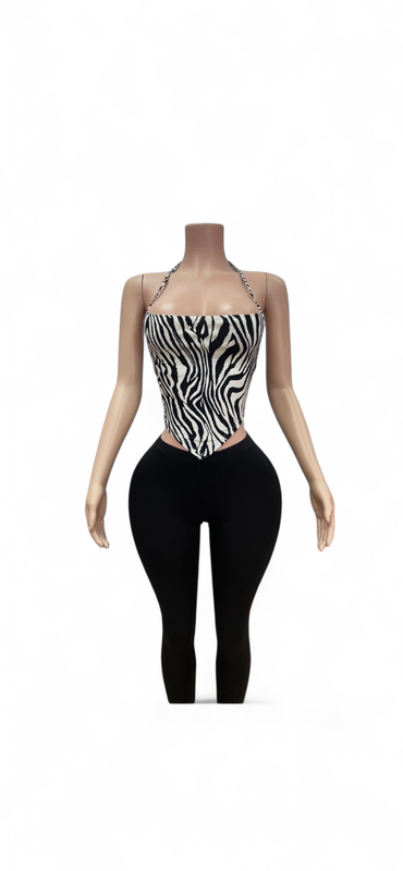 Zebra Halter Neck Camisole