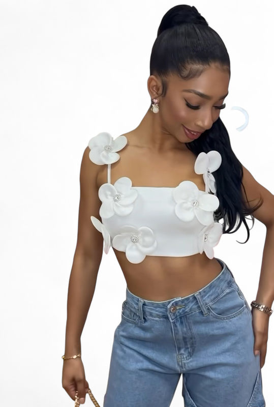 3D Flower Short Camisole