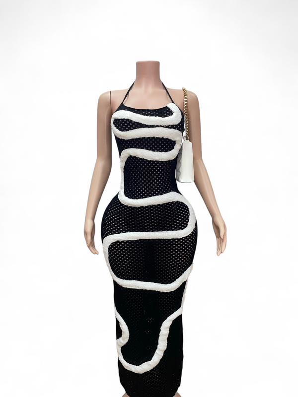 Abstract Crochet Knitted Dress