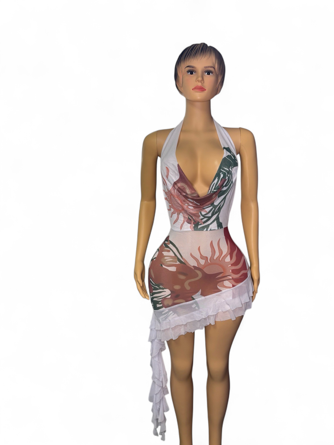 Bodycon Ruffles Halter Dress