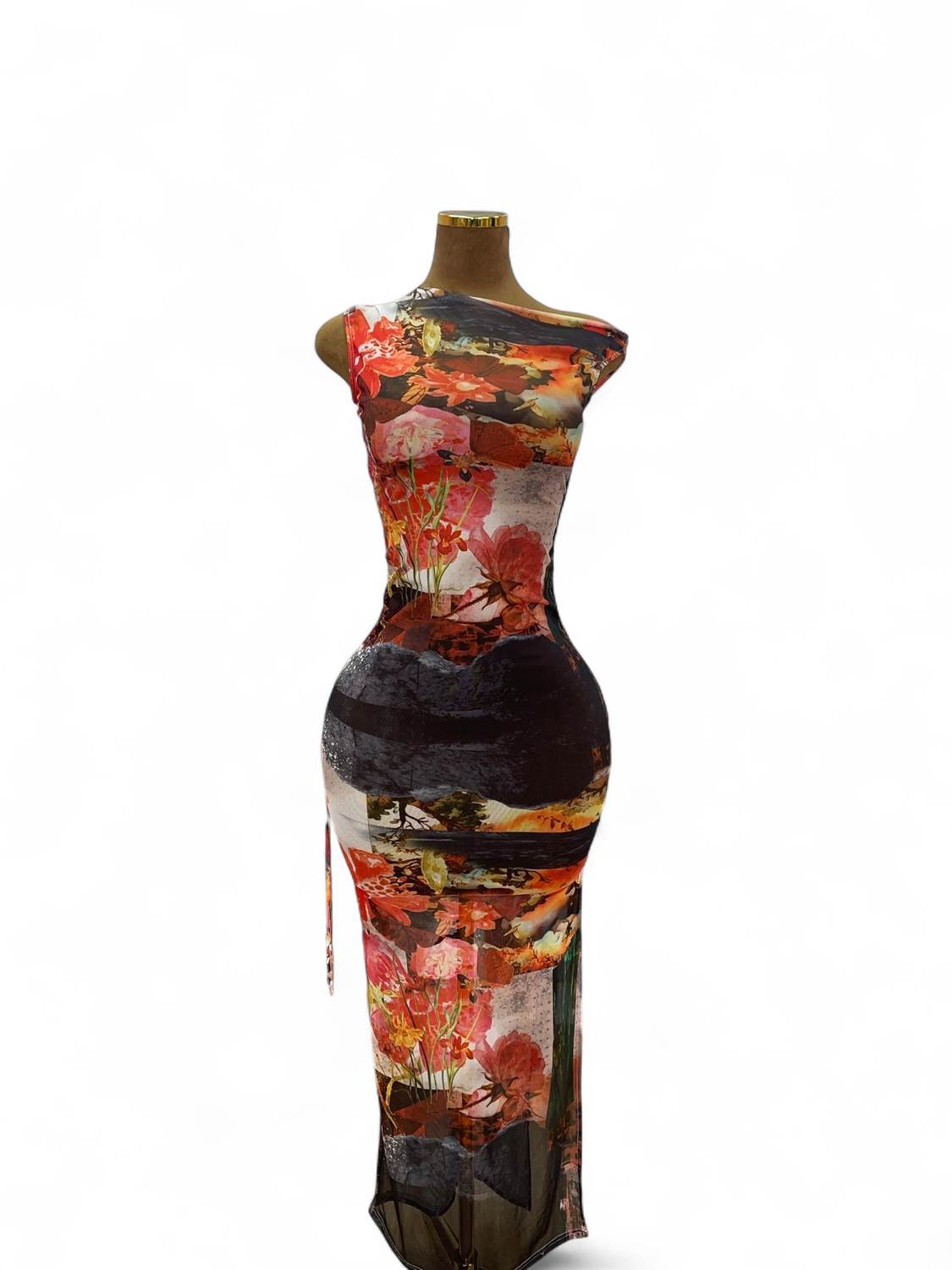 Flora Print Mesh Dress