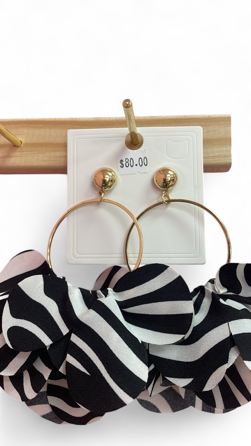 Zebra Petal Earrings