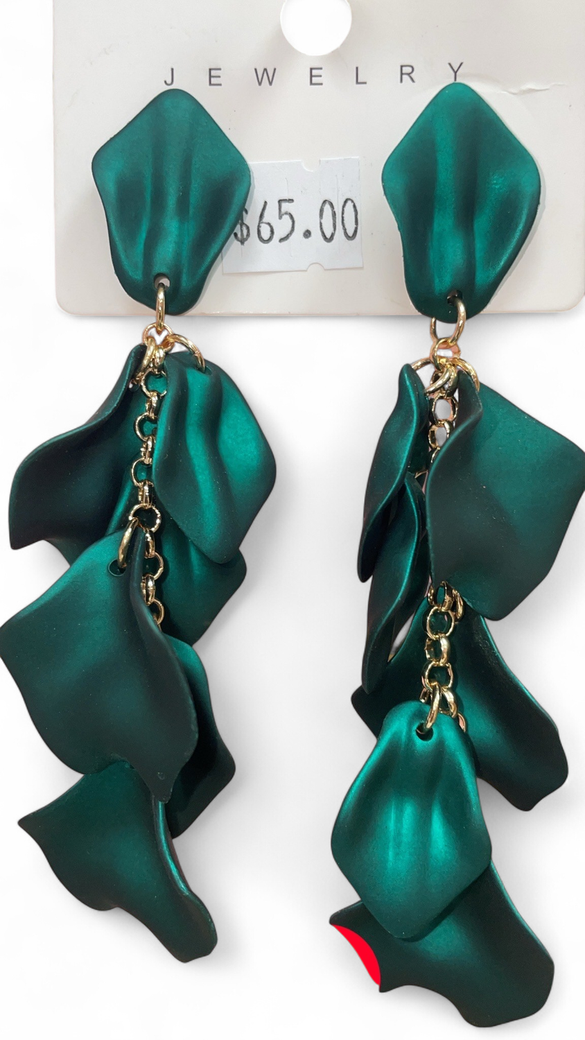 Green Petal Earrings
