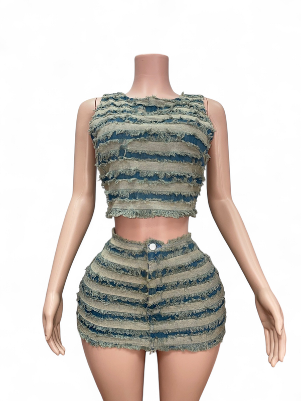 Trim Denim 2Pc Set