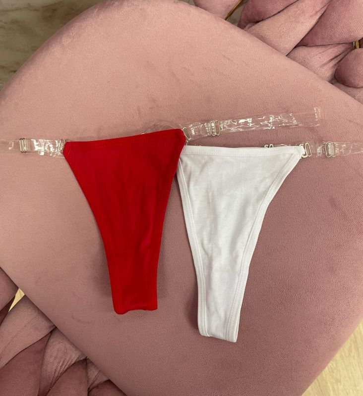 Clear Strap Thong