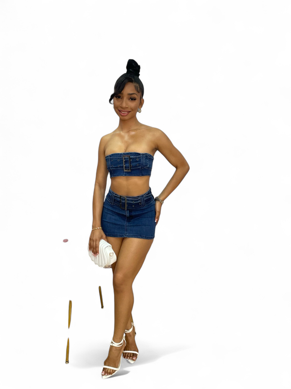 Denim Skirt Set