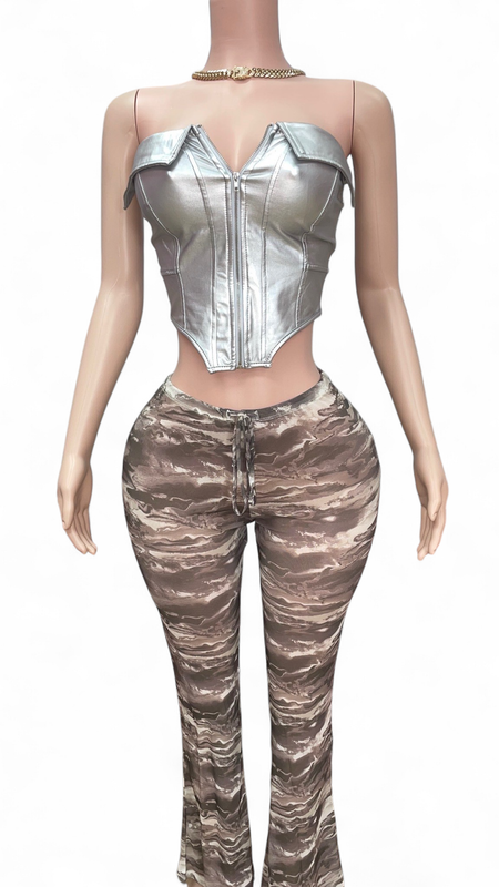 Silver Crop Top