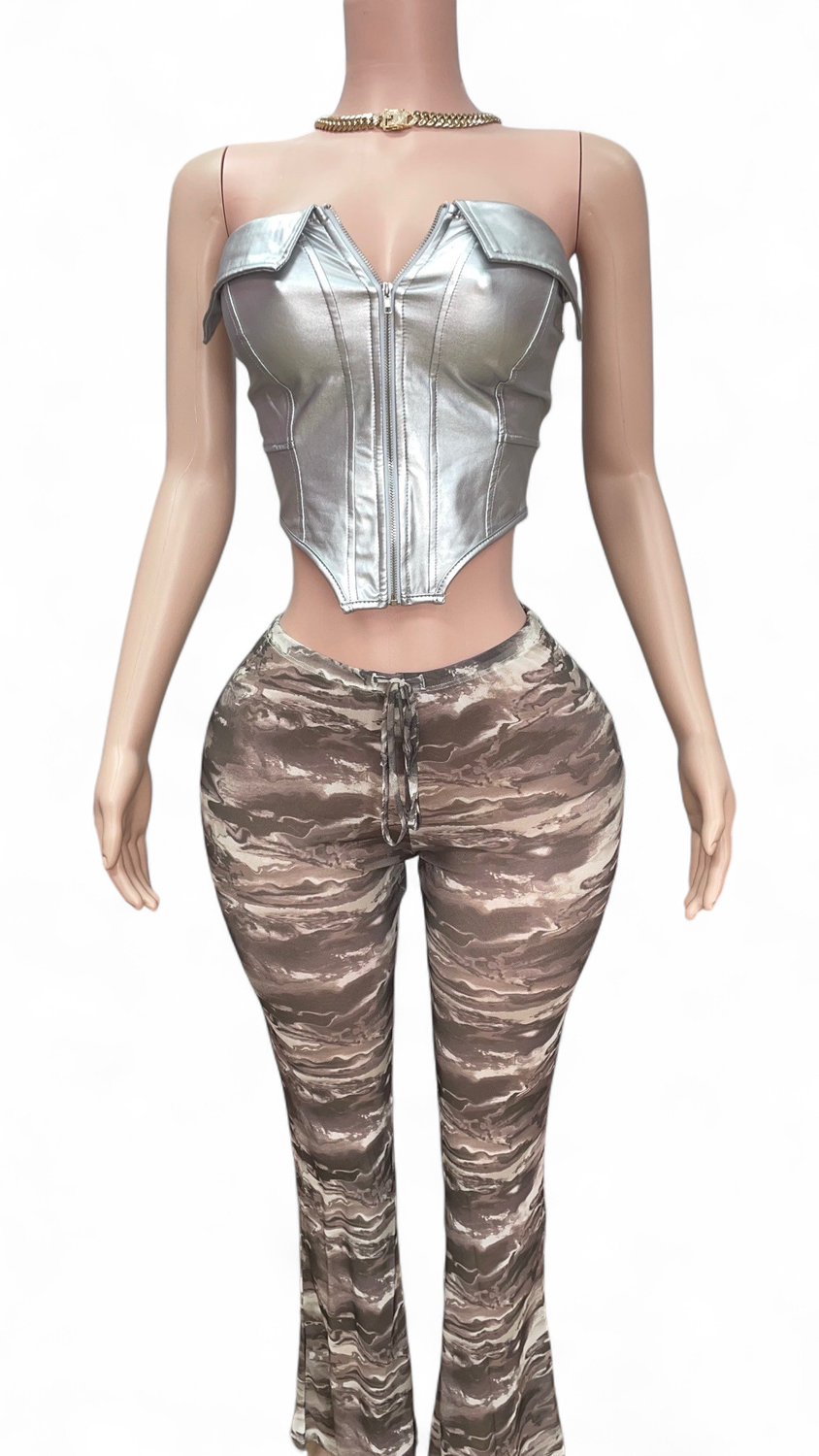 Silver Crop Top