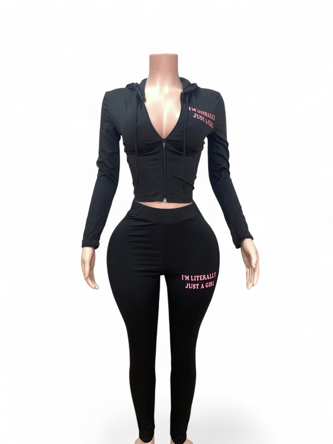 Sports Zipper Hoodie Jacket Set