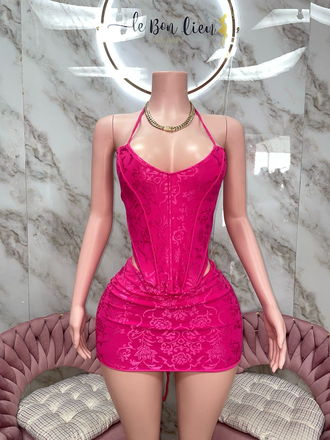 Jaquard Corset Two Piece Set