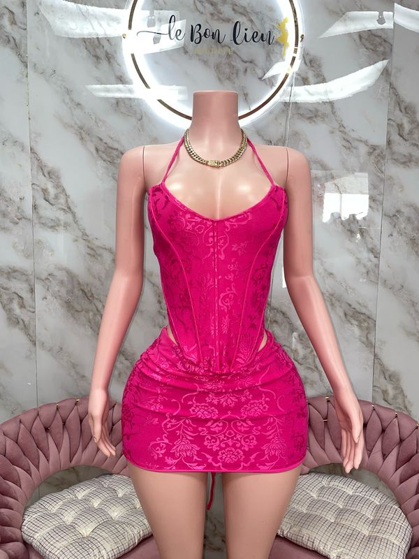 Jaquard Corset Two Piece Set