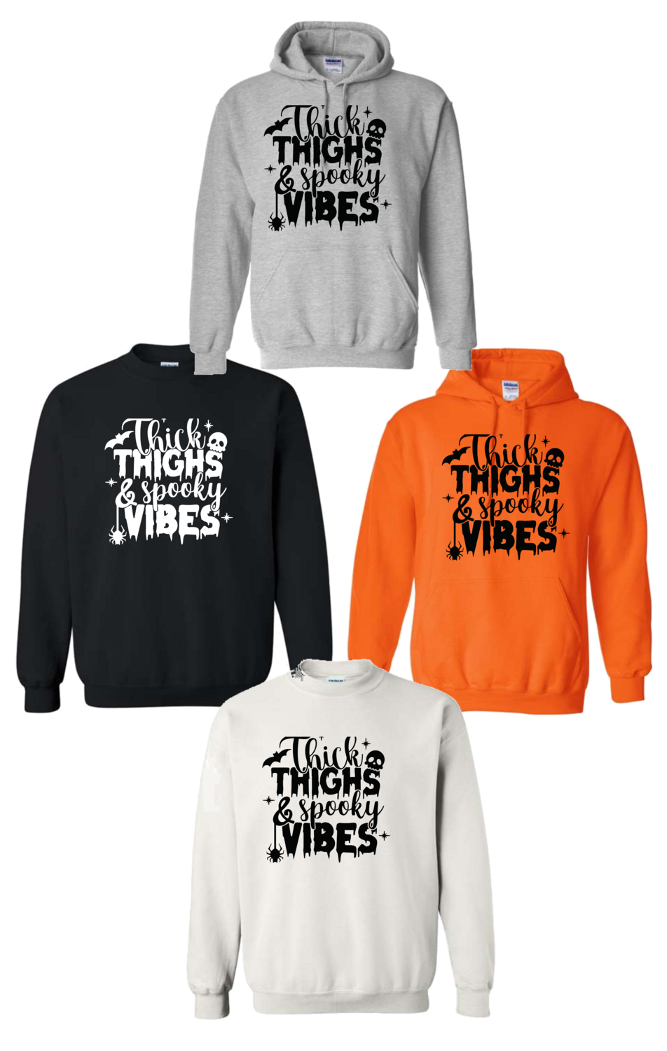 Thick Thighs &amp; Spooky Vibes Halloween Shirt