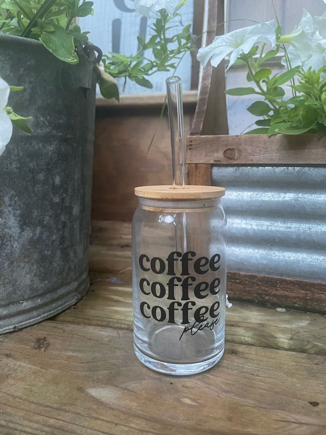 Iced Coffee Bamboo Glass Cup