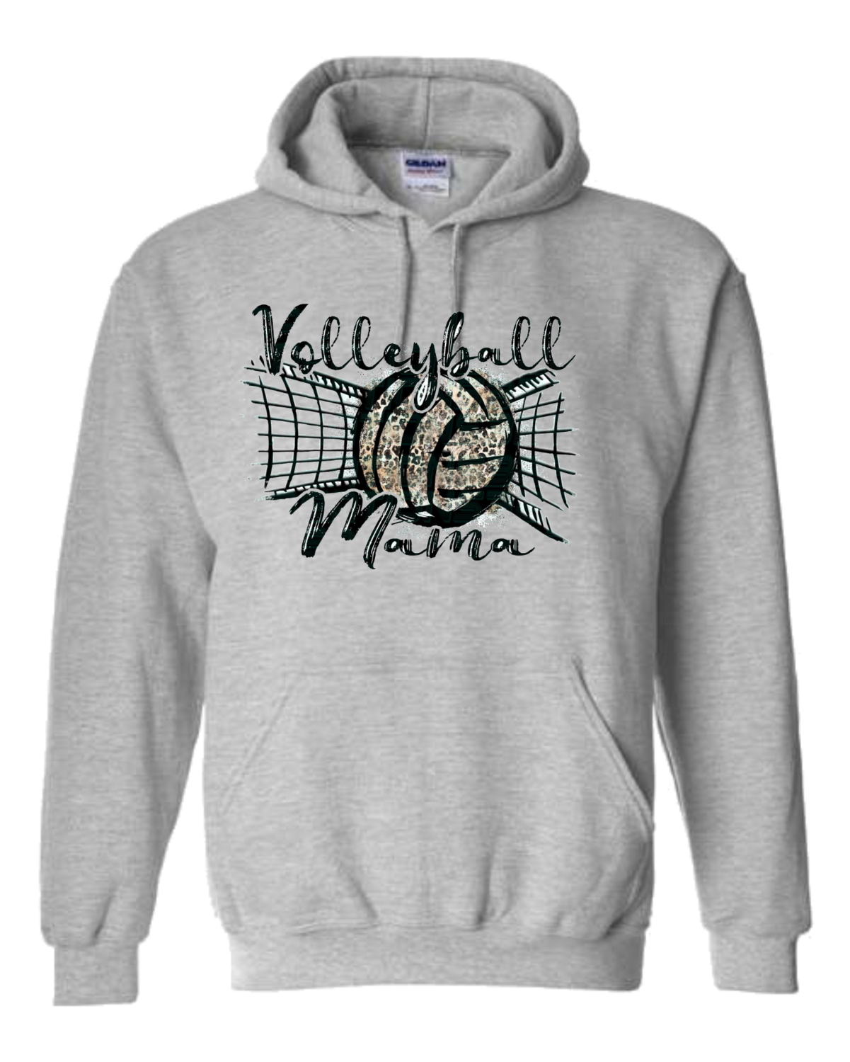 Volleyball Mama Leopard Hooded Sweatshirt