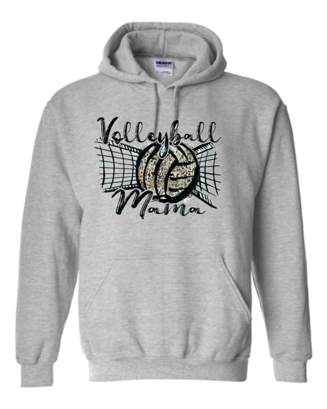 Volleyball Mama Leopard Hooded Sweatshirt