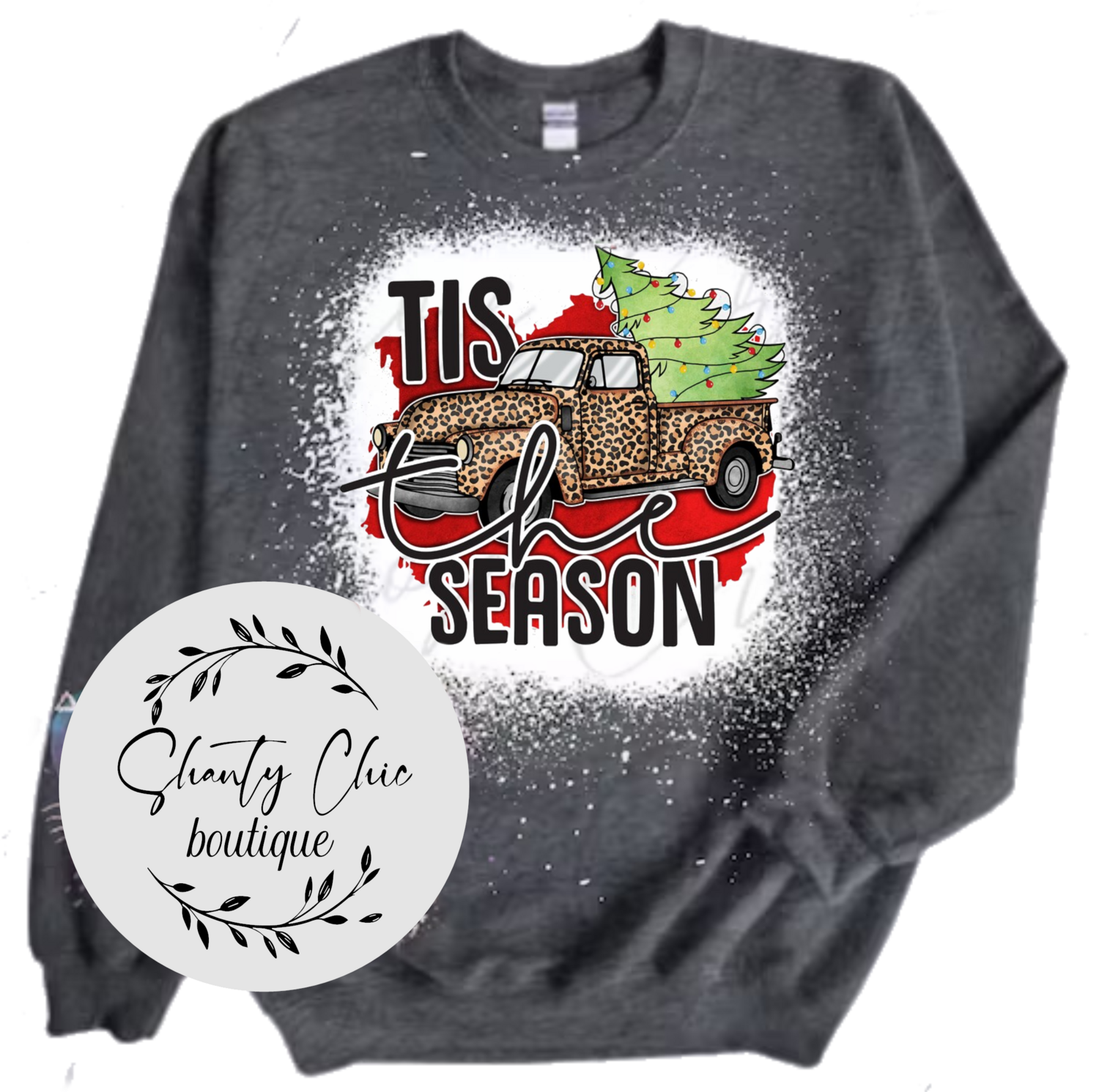 Tis The Season Bleached Christmas Shirt
