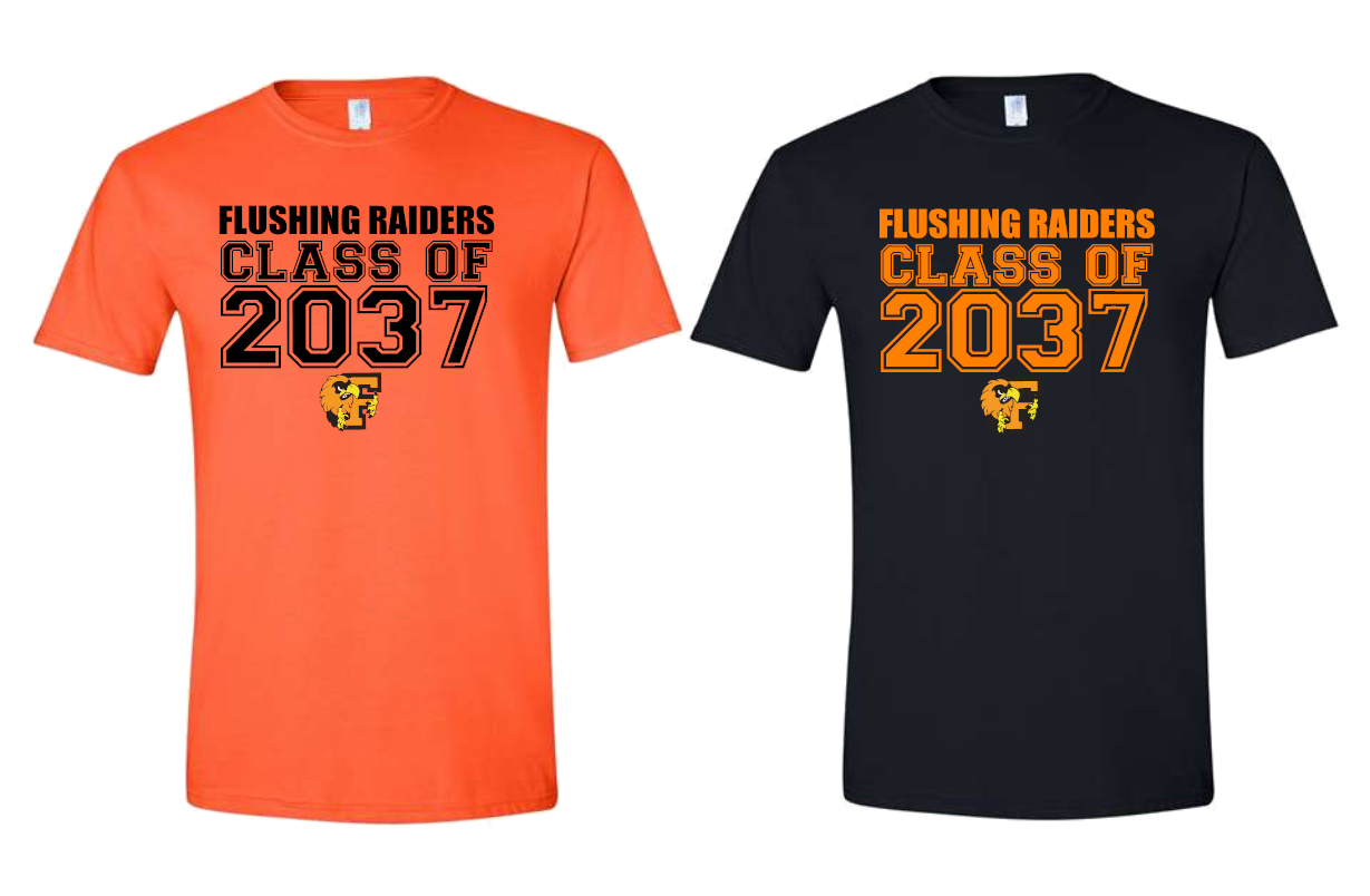 Youth Class of 2037 Kindergarten Flushing Raider Shirt