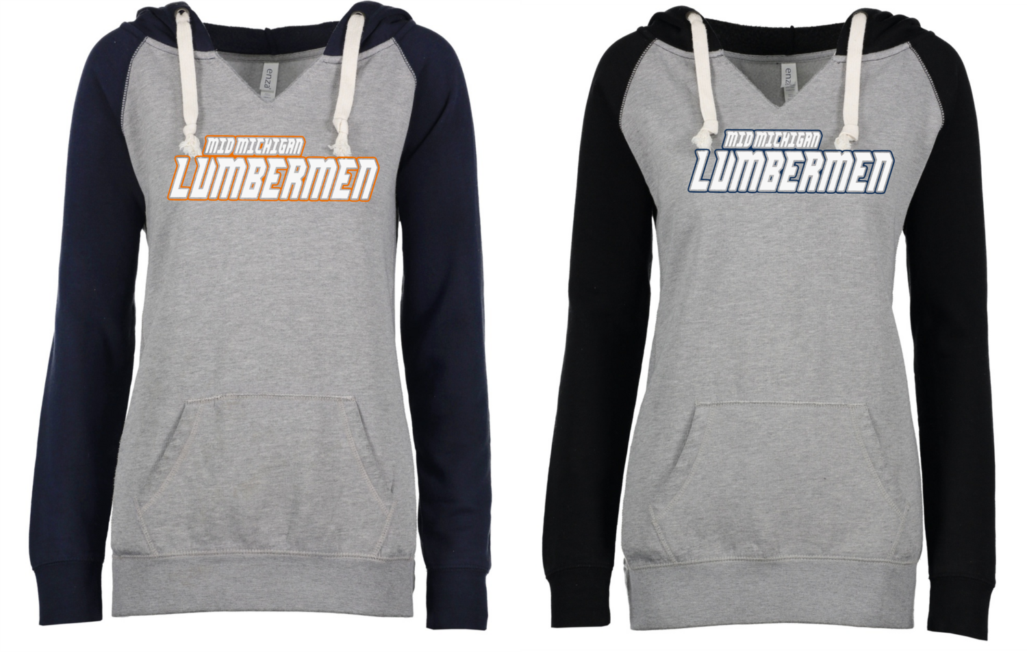 Lumbermen - Ladies Garment Washed Chalk Fleece Colorblock Pullover Hood