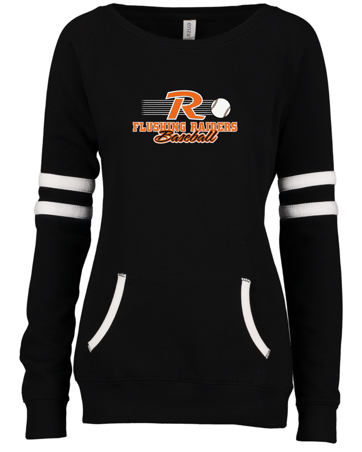 Flushing Raiders Baseball Ladies Varsity Fleece Crew Neck Pullover