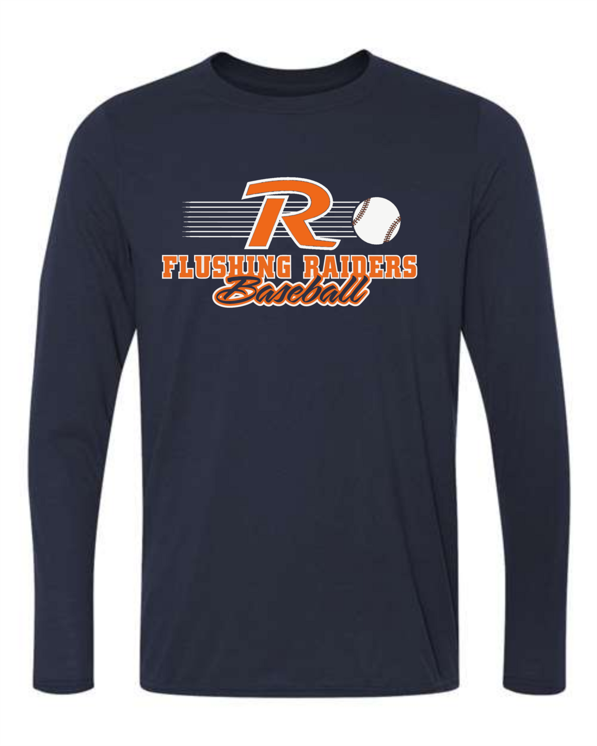 Flushing Raiders Baseball Performance Adult Long Sleeve T-Shirt