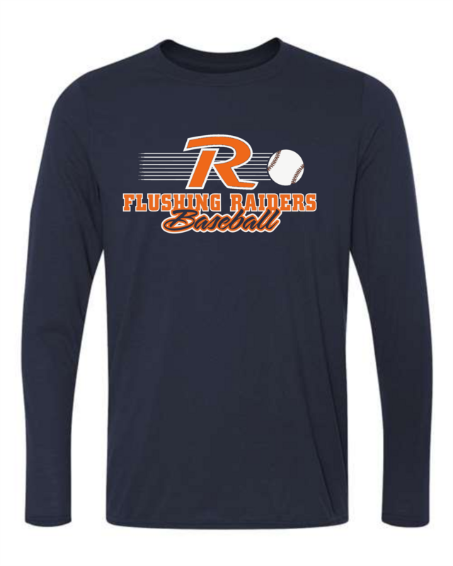 Flushing Raiders Baseball Performance Adult Long Sleeve T-Shirt