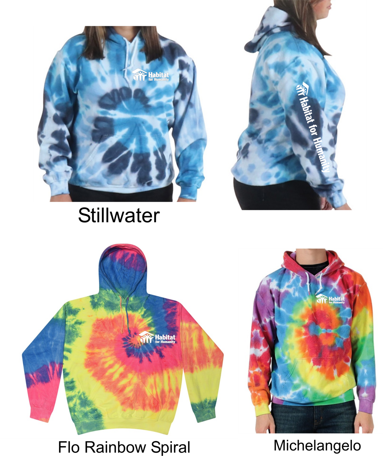 Dyenomite Apparel® Tie Dye Essential Fleece Hoodie HABITAT FOR HUMANITY