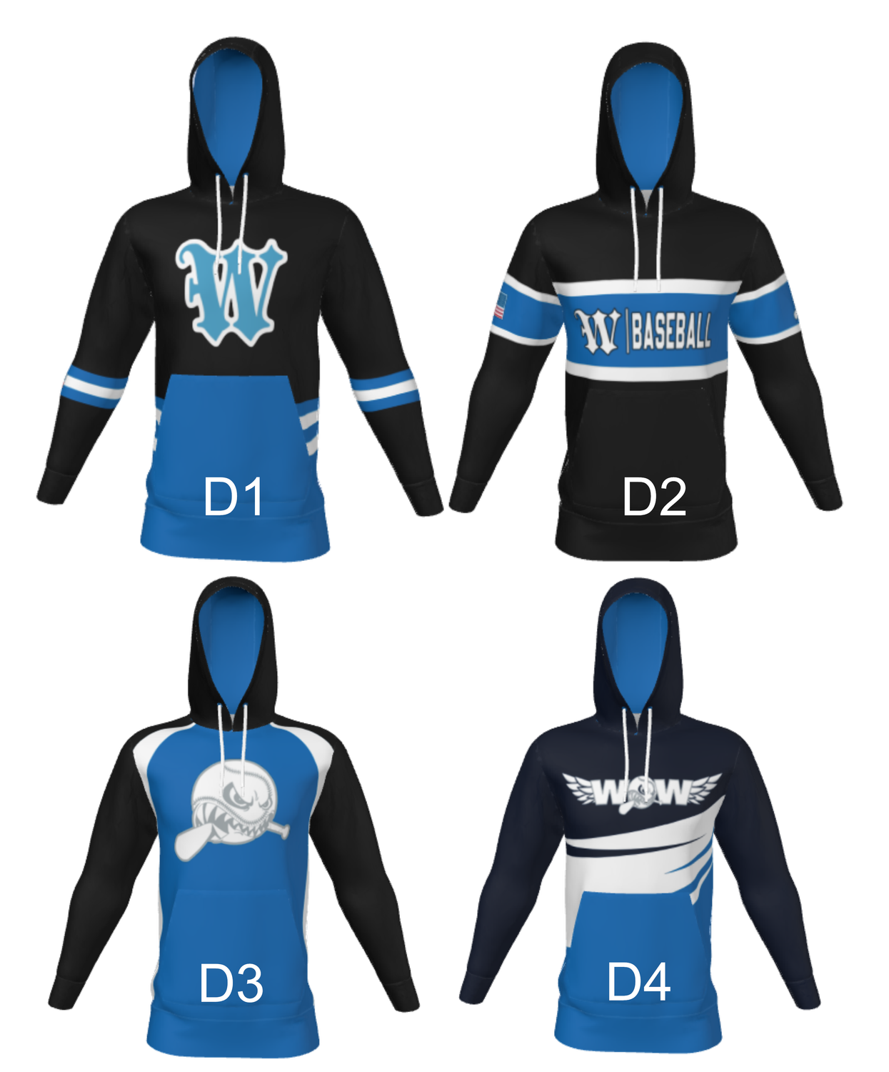 WOW - Champro Full Sublimation Hooded Sweatshirts youth, ladies, and unisex