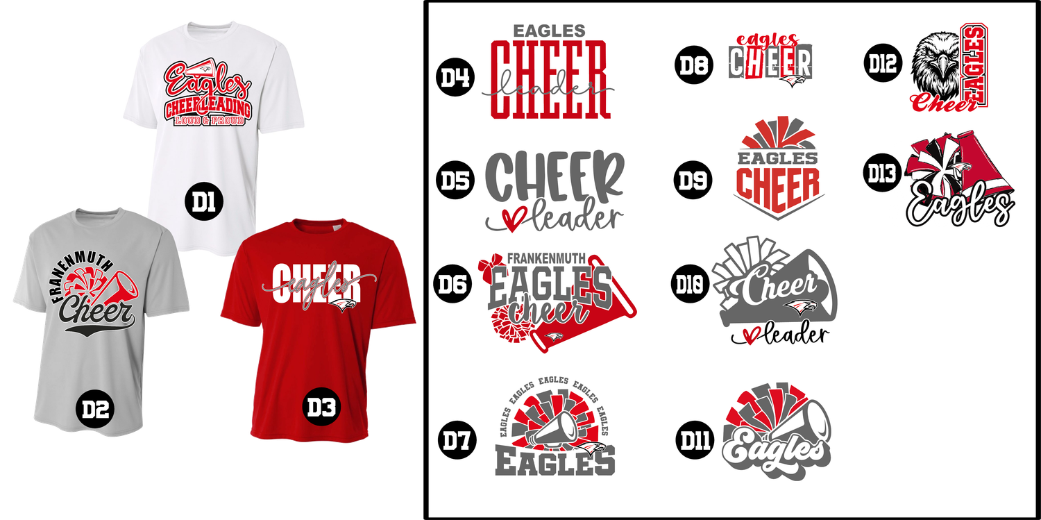 EAGLES cheerleading - Cooling Performance Crew youth, ladies, and unisex