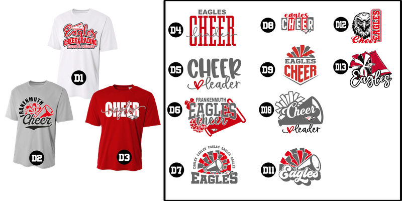 EAGLES cheerleading - Cooling Performance Crew youth, ladies, and unisex