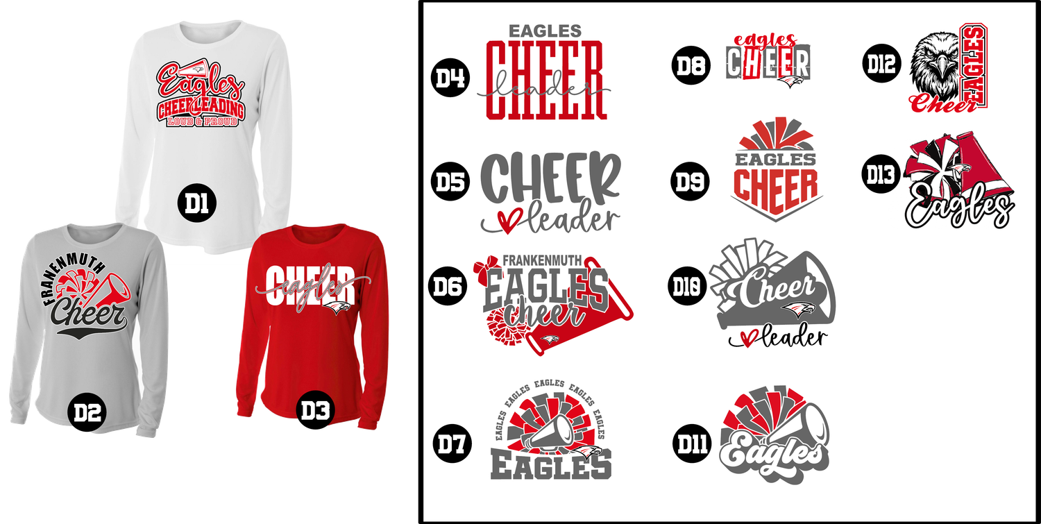 EAGLES cheerleading - Cooling Performance Crew youth, ladies, and unisex