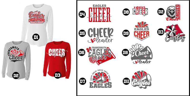 EAGLES cheerleading - Cooling Performance Crew youth, ladies, and unisex