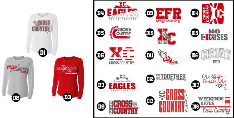 EAGLES cross country - Cooling Performance Crew youth, ladies, and unisex long sleeve