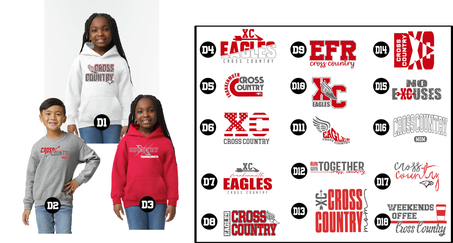 EAGLES cross country - Heavy Blend™ Youth Hooded Sweatshirt or Crewneck