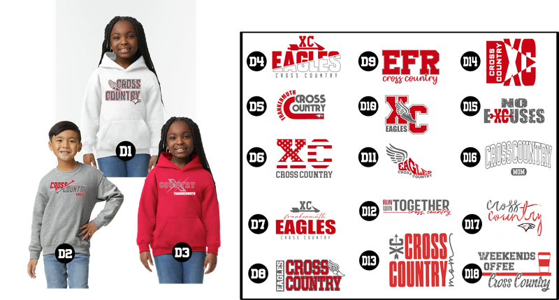 EAGLES cross country - Heavy Blend™ Adult Hooded Sweatshirt or Crewneck
