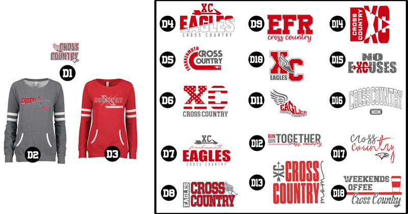 EAGLES cross country- Ladies Enza Varsity Fleece Crewneck Pullover