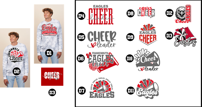 EAGLES cheerleading - Adult and Youth Tie Dye Fleece Crew