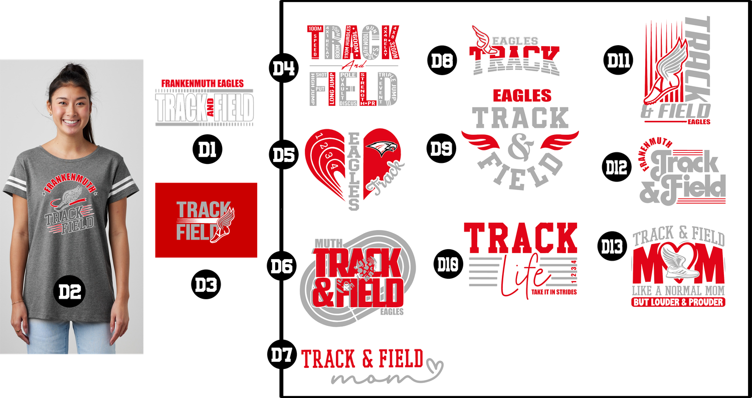 EAGLES track - Ladies Jersey Football Tee