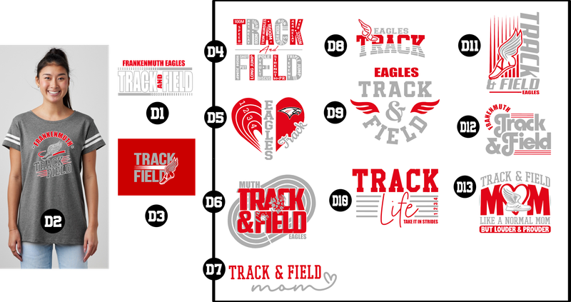 EAGLES track - Ladies Jersey Football Tee