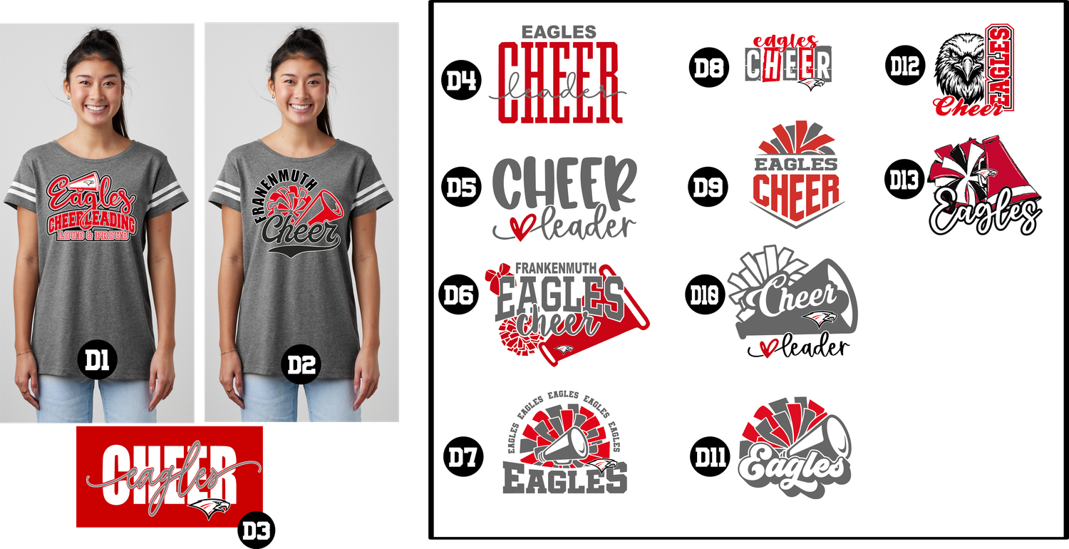 EAGLES cheerleading - Ladies Jersey Football Tee
