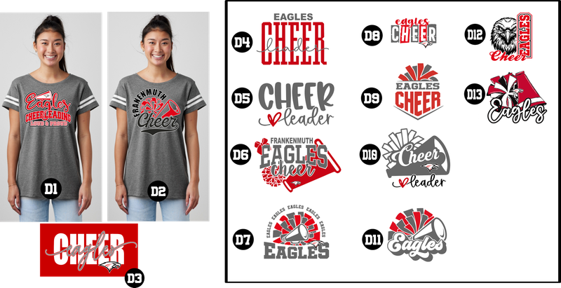 EAGLES cheerleading - Ladies Jersey Football Tee