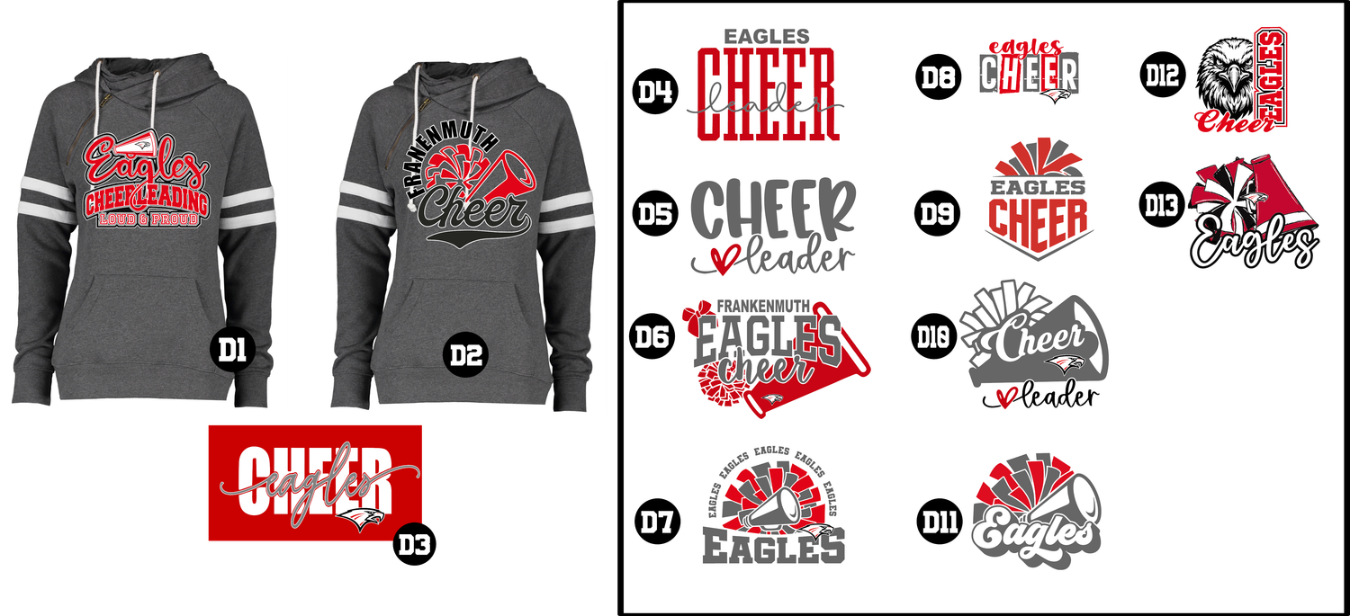 EAGLES cheerleading - Ladies Varsity Double Hood Pullover