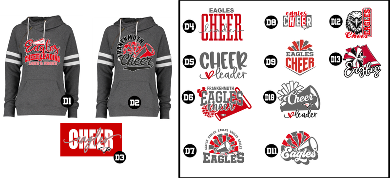 EAGLES cheerleading - Ladies Varsity Double Hood Pullover