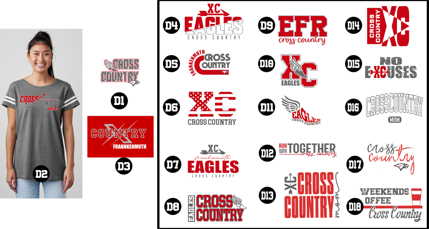 EAGLES cross country - Ladies Jersey Football Tee