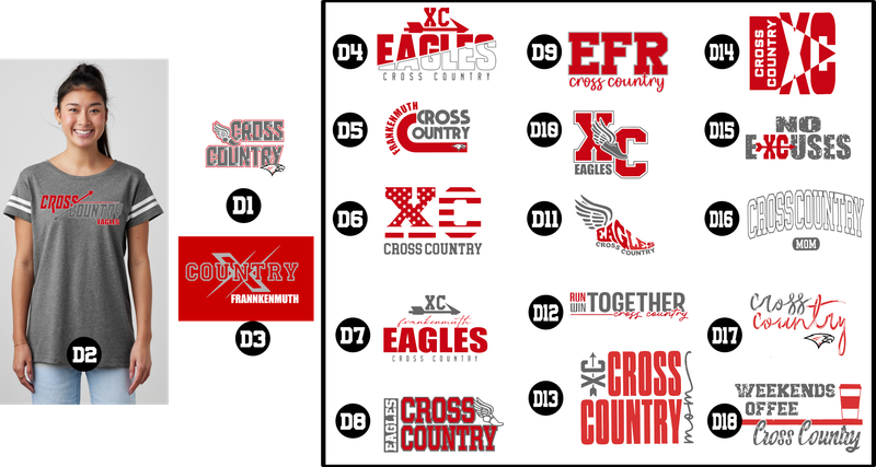 EAGLES cross country - Ladies Jersey Football Tee