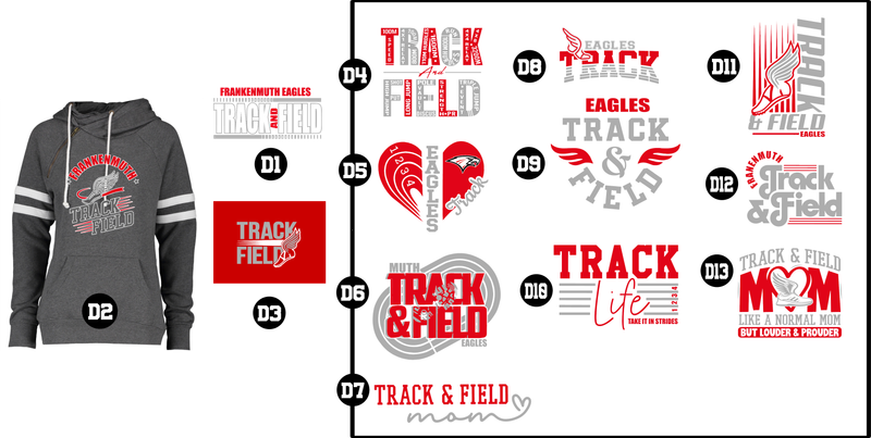 EAGLES track - Ladies Varsity Double Hood Pullover